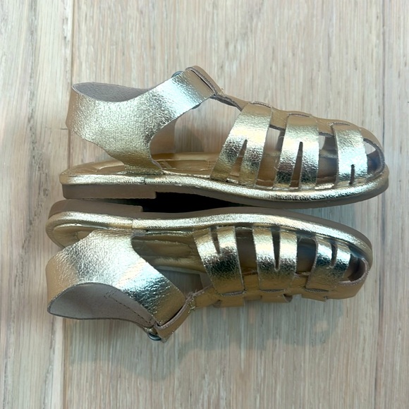 Zara gold leather fisherman sandals toddler Size US 5.5, EU 21. - Picture 4 of 4